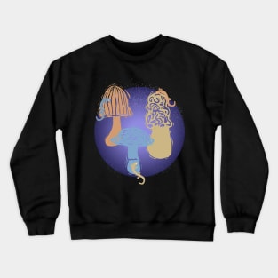 Salamander Mushrooms on the Moon Crewneck Sweatshirt